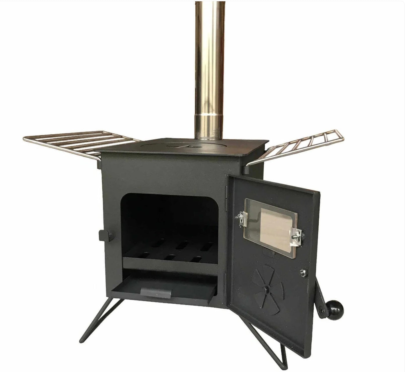 Portabler Camping-Ofen mit Sichtfenster "Stanley"
