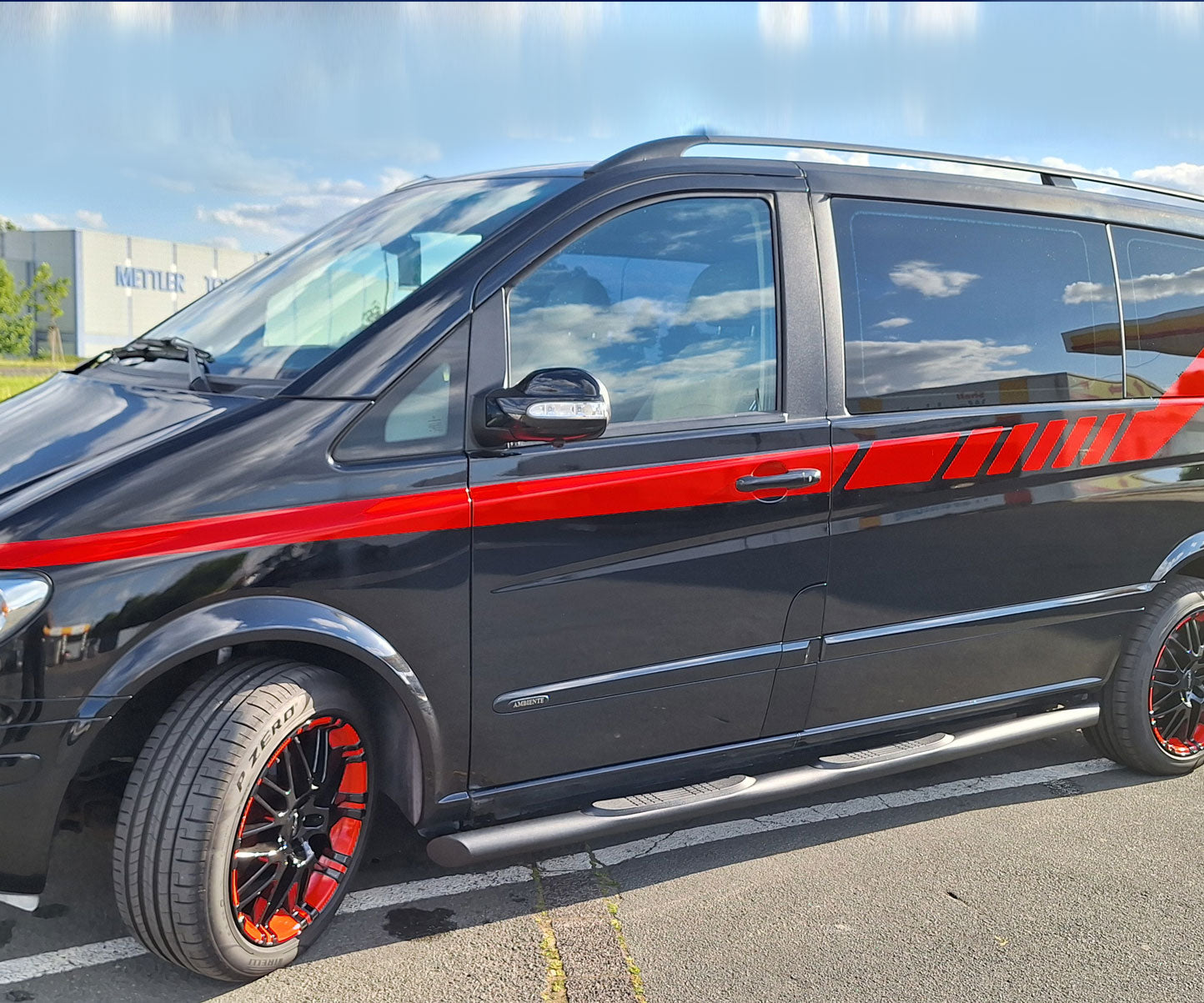 Mercedes Vito Viano Bj. 04-14 Schwarze Schwellerrohre MIT Auftritt