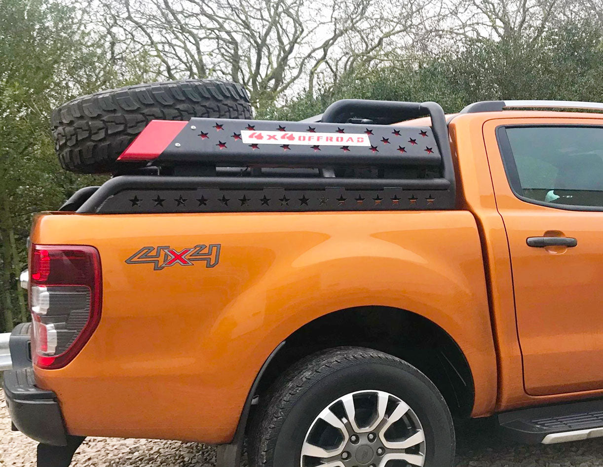 Ford Ranger Bj. 16-21 Überrollbügel "OffRoader" Ersatzradhalterung & LED - Direct 4x4 Autozubehör