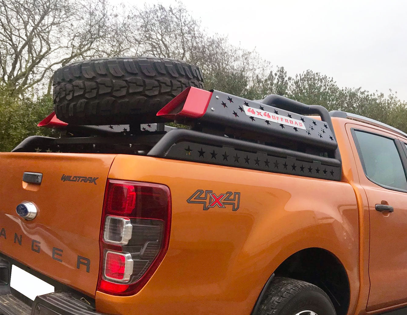 Ford Ranger Bj. 16-21 Überrollbügel "OffRoader" Ersatzradhalterung & LED - Direct 4x4 Autozubehör