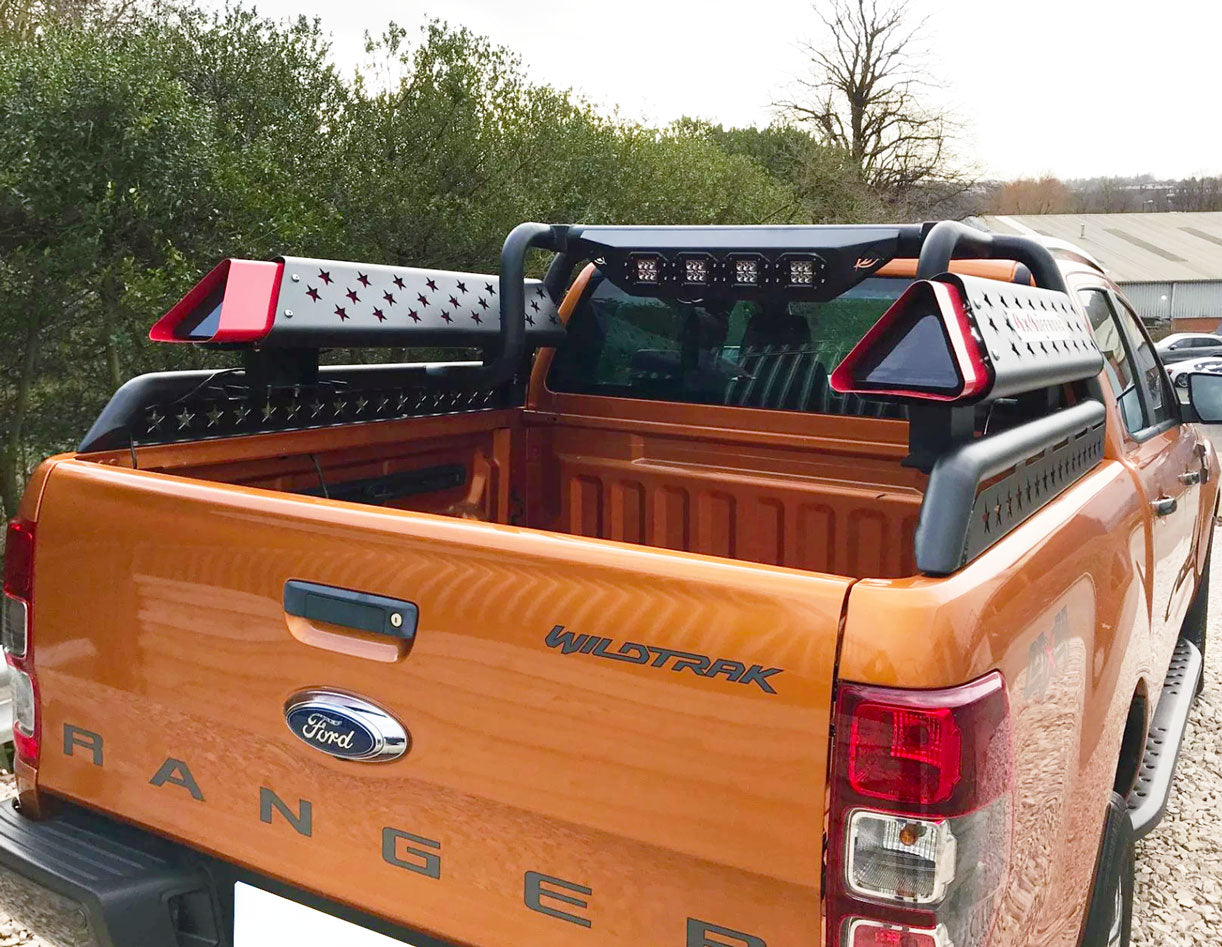 Ford Ranger Bj. 16-21 Überrollbügel "OffRoader" Ersatzradhalterung & LED - Direct 4x4 Autozubehör