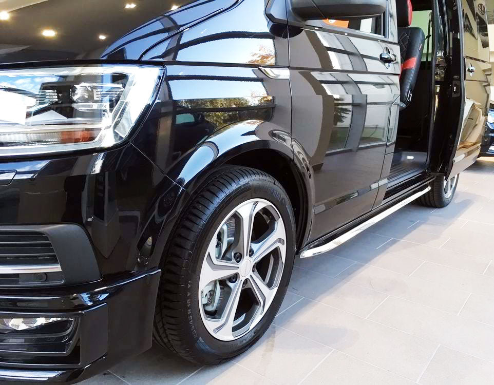 VW T6 ab Bj. 15 Kurzer RS OE Style Edelstahl Schwellerrohre "N-Max" - Direct 4x4 Autozubehör