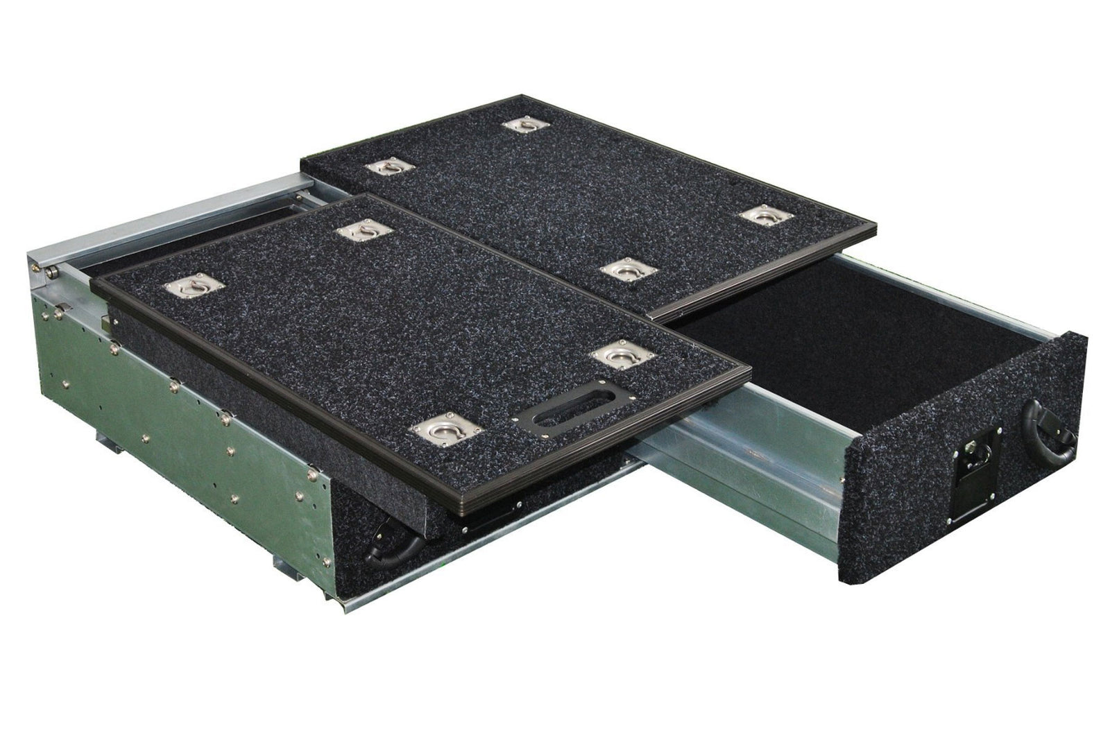 Schubkasten System "Pro2" 130 x 100 x 30cm mit Teppich-Belag - Direct 4x4 Autozubehör