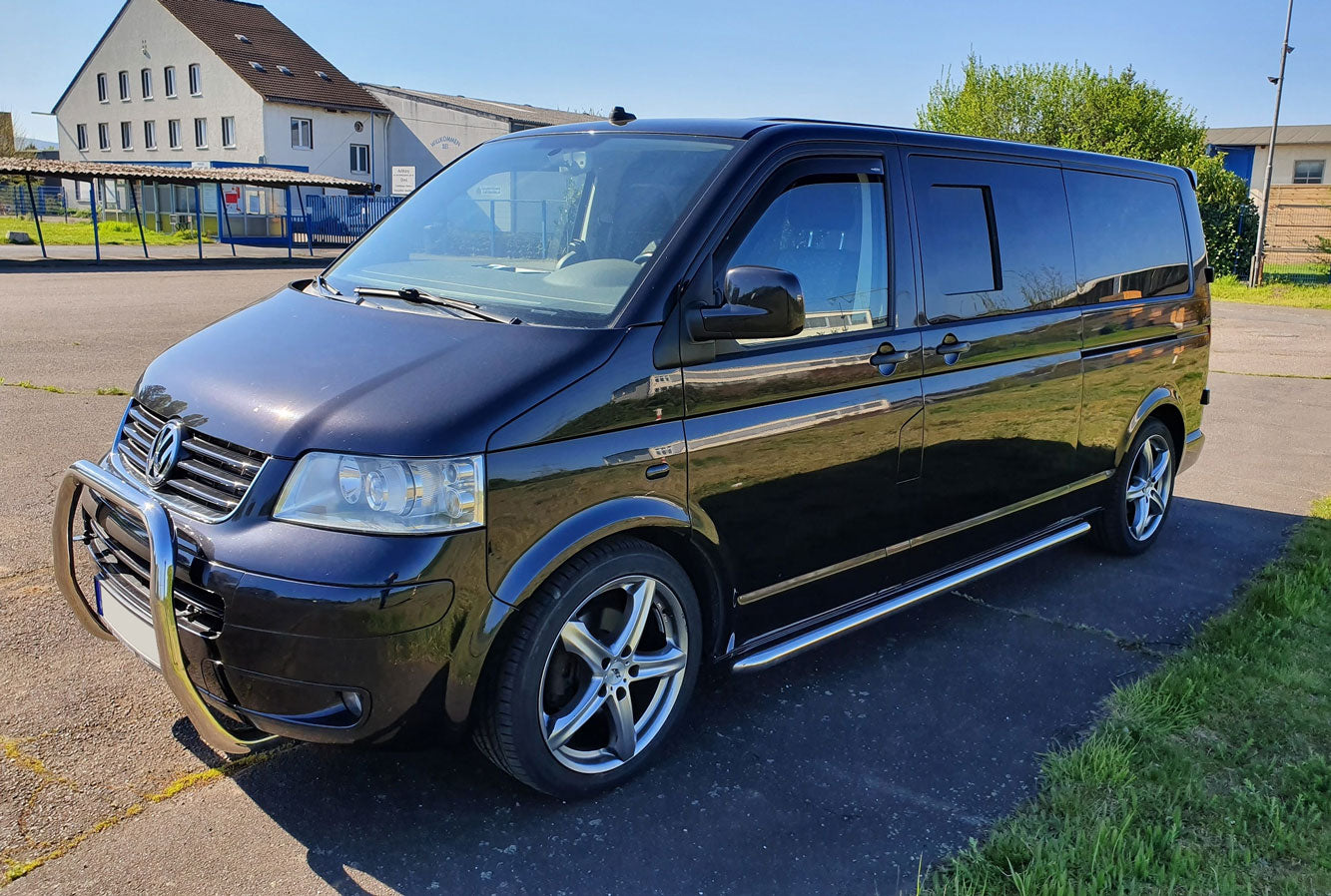 VW T5 Bj. 09-15 Kurzer RS Edelstahl Schwellerrohre "Sport" 64mm - Direct 4x4 Autozubehör