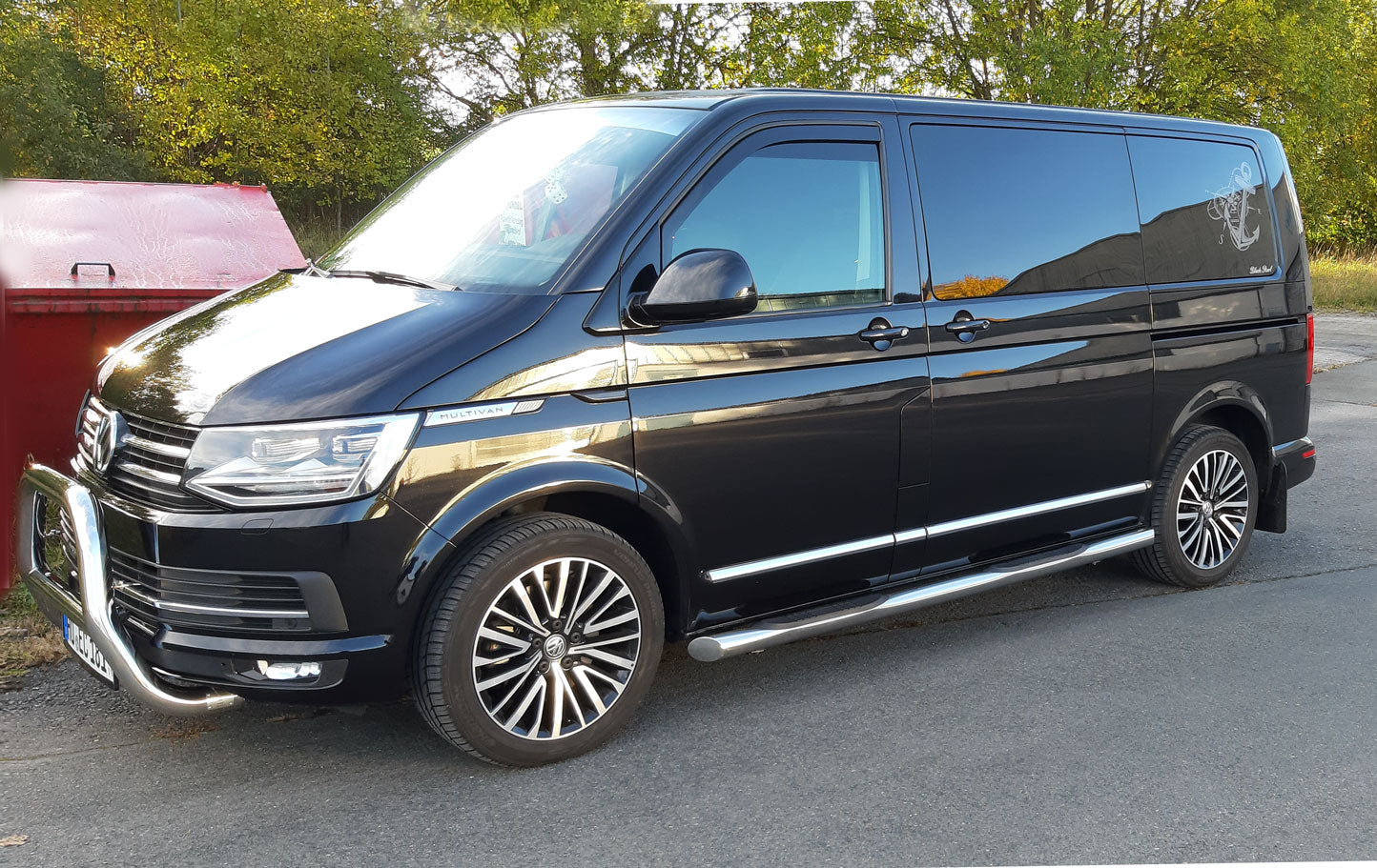 VW T6 ab Bj. 15 KRS Edelstahl Schwellerrohre mit 45° Endkappe - Direct 4x4 Autozubehör