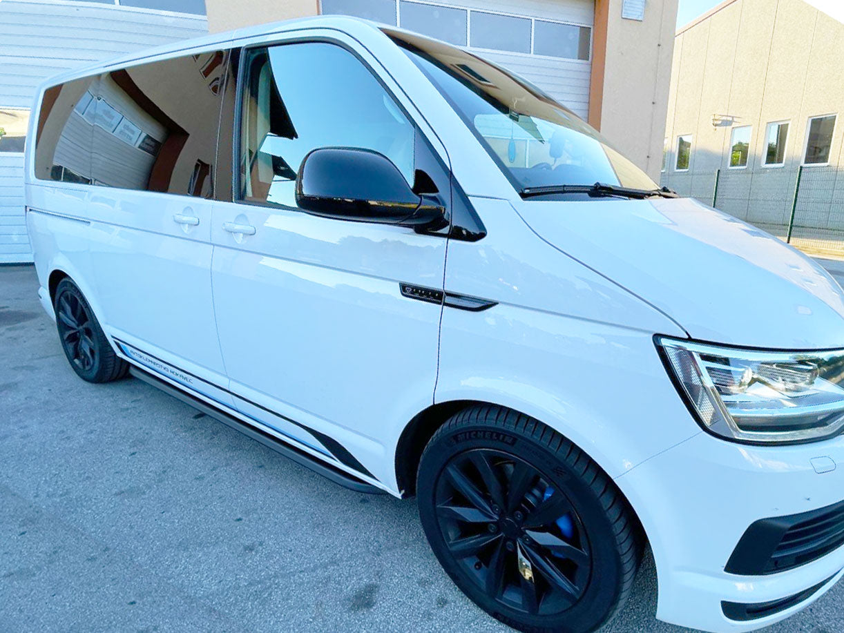 VW T6 ab Bj. 15 Kurzer RS OE Style schwarze Schwellerrohre "N-Max" - Direct 4x4 Autozubehör