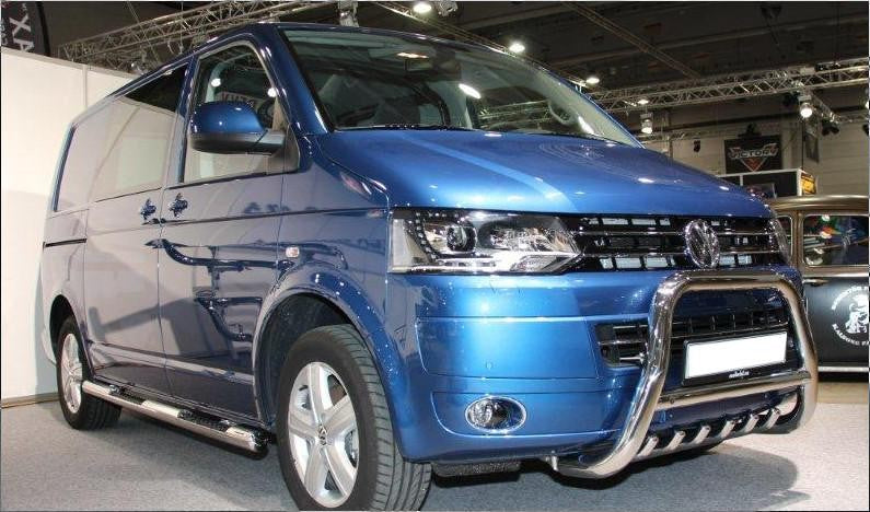 VW T5 Bj. 03-09 Edelstahl Frontbügel mit Unterfahrschutz - Direct 4x4 Autozubehör