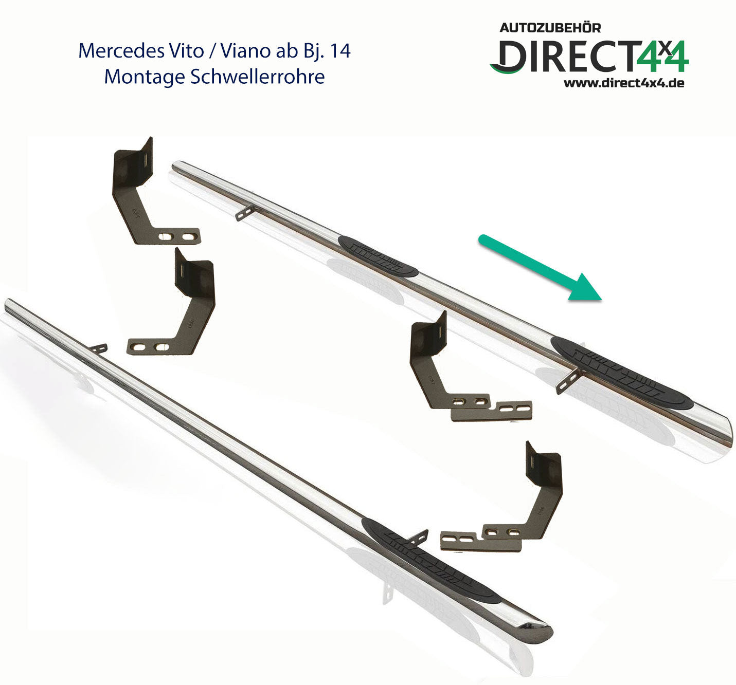 Mercedes Vito / Viano ab Bj. 14 Schwarze Schwellerrohre MIT Auftritt