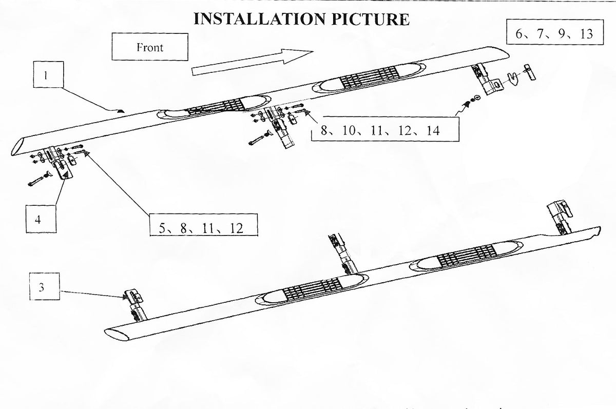 Mercedes Vito / Viano ab Bj. 14 Schwarze Schwellerrohre MIT Auftritt