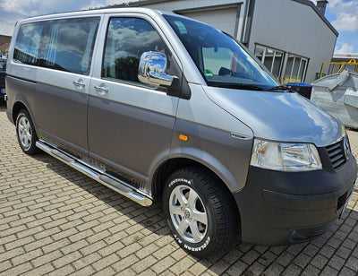 VW T6 ab Bj. 15 KRS Edelstahl Schwellerrohre mit 45° Endkappe - Direct 4x4 Autozubehör