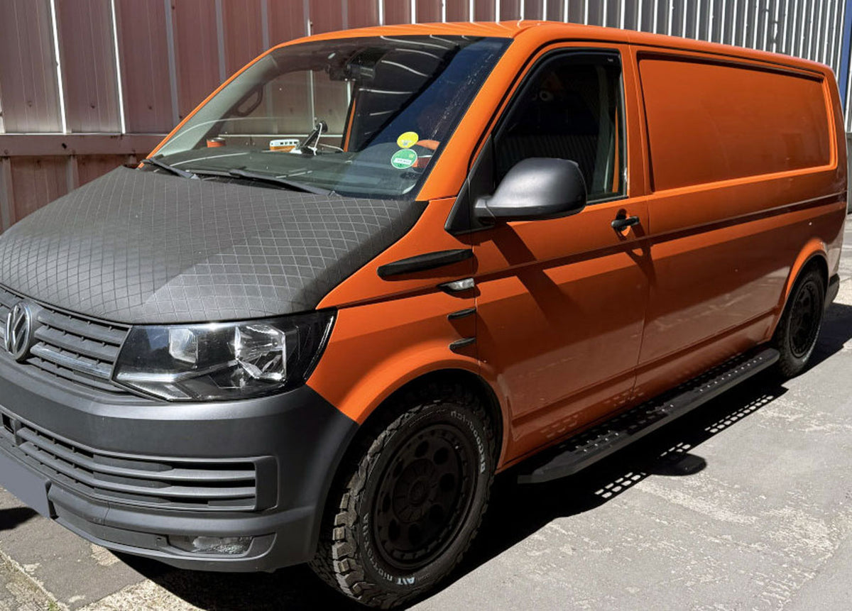 VW T5 Bj. 09-15 Langer RS Trittbretter "Gator Schwarz"