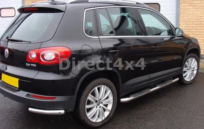 VW Tiguan Bj. 08-12 Edelstahl Heck-Rammschutz Ecken - Direct 4x4 Autozubehör