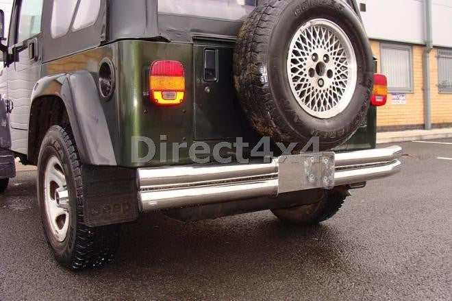 Jeep Wrangler Bj. 76-06 Edelstahl Heck-Rammschutz - Direct 4x4 Autozubehör