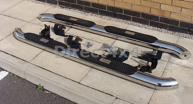 Jeep Wrangler Unlimited 4-Türer ab Bj. 07 Edelstahl Schwellerrohre 100mm - Direct 4x4 Autozubehör