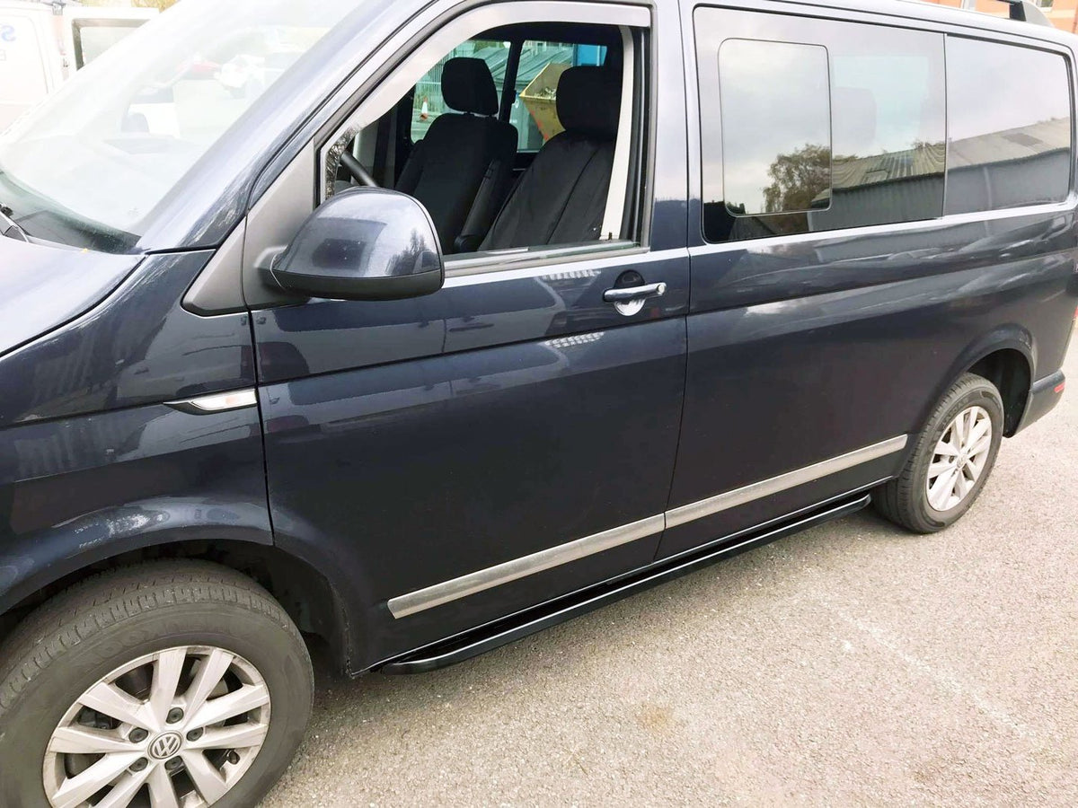 VW T5 Bj. 03-09 Kurzer RS OE Style schwarze Schwellerrohre "N-Max" - Direct 4x4 Autozubehör