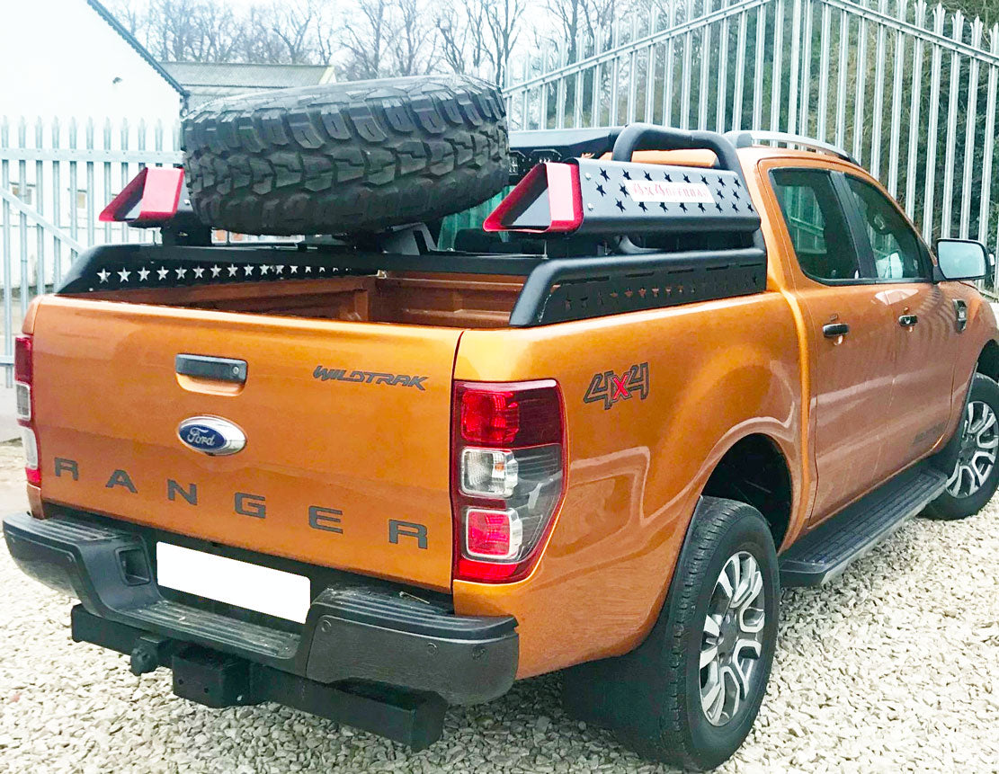 Ford Ranger Bj. 16-21 Überrollbügel "OffRoader" Ersatzradhalterung & LED - Direct 4x4 Autozubehör