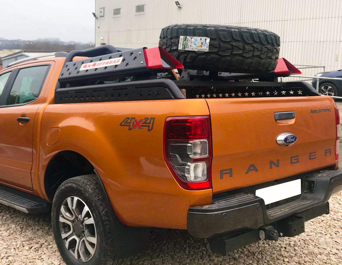 Ford Ranger Bj. 16-21 Überrollbügel "OffRoader" Ersatzradhalterung & LED - Direct 4x4 Autozubehör