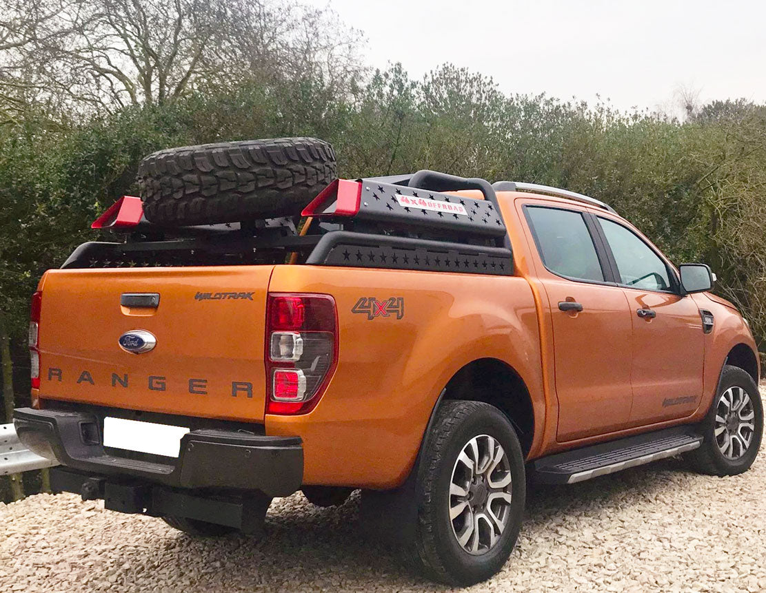 Ford Ranger Bj. 16-21 Überrollbügel "OffRoader" Ersatzradhalterung & LED - Direct 4x4 Autozubehör