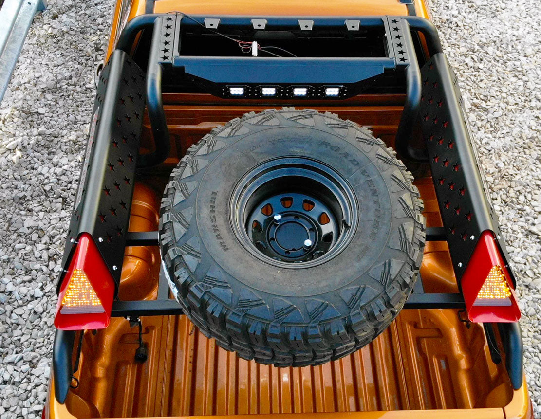 Ford Ranger Bj. 16-21 Überrollbügel "OffRoader" Ersatzradhalterung & LED - Direct 4x4 Autozubehör