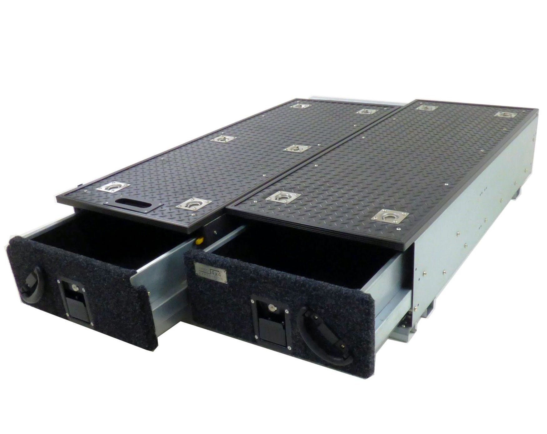 Schubkasten System "Pro1" 130 x 100 x 30cm mit Gummi-Belag - Direct 4x4 Autozubehör