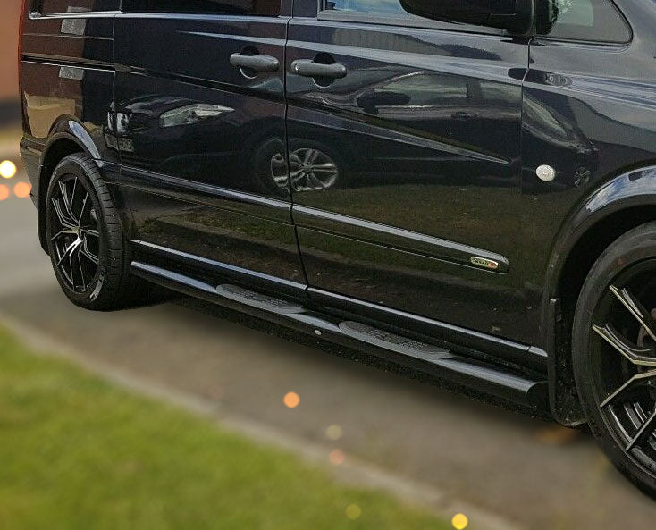 Mercedes Vito / Viano ab Bj. 14 Schwarze Schwellerrohre MIT Auftritt