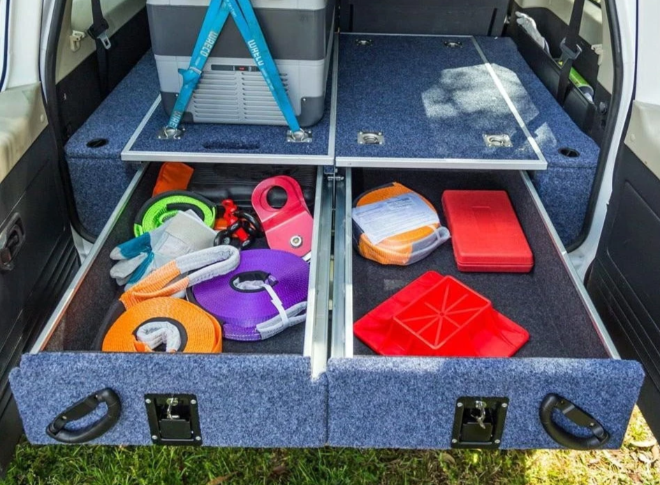 Schubkasten System "Pro2" 130 x 100 x 30cm mit Teppich-Belag - Direct 4x4 Autozubehör