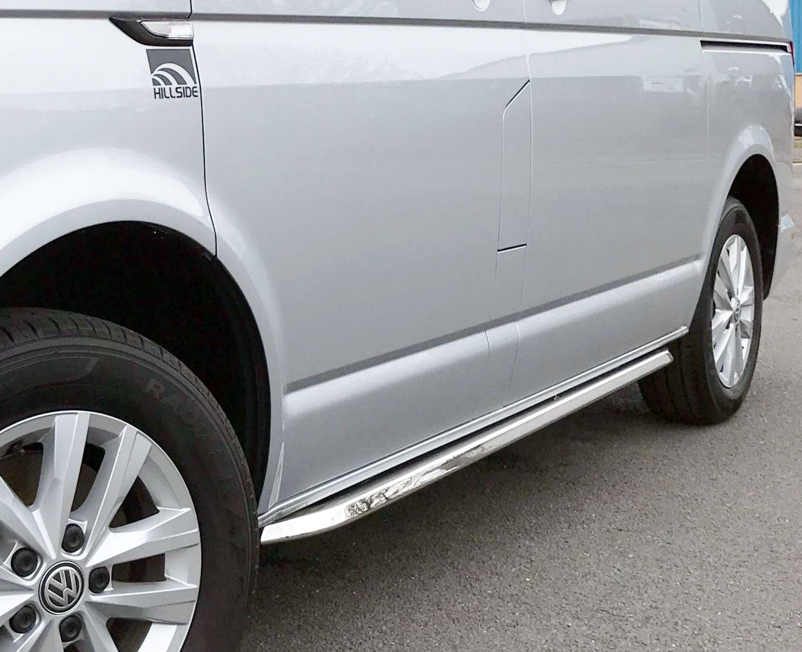 VW T6 ab Bj. 15 Kurzer RS OE Style Edelstahl Schwellerrohre "N-Max" - Direct 4x4 Autozubehör