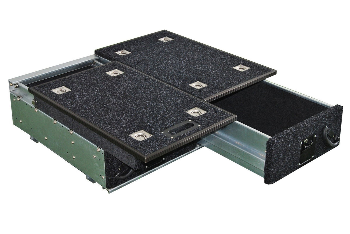 Schubkasten System "Pro2" 130 x 100 x 30cm mit Teppich-Belag - Direct 4x4 Autozubehör