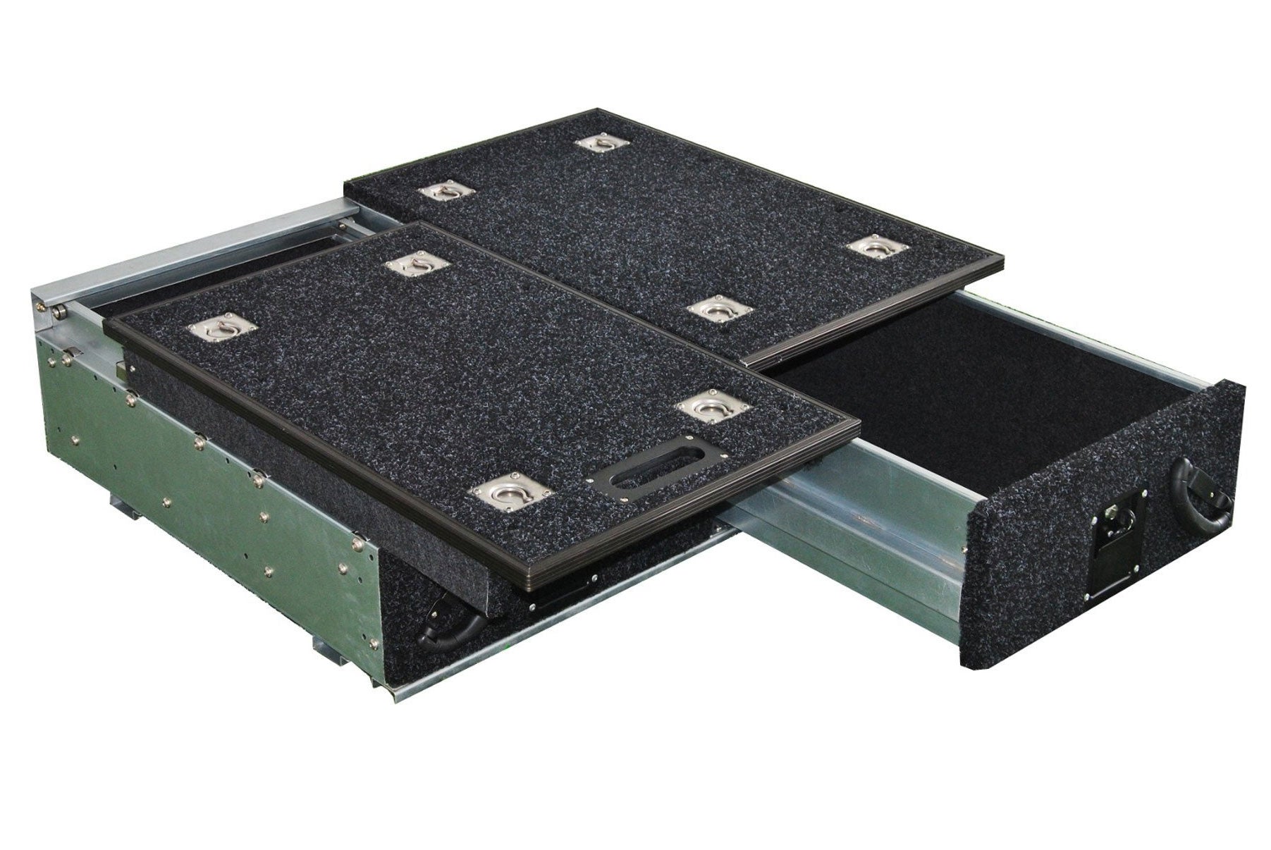 Schubkasten System "Pro2" 130 x 100 x 30cm mit Teppich-Belag - Direct 4x4 Autozubehör