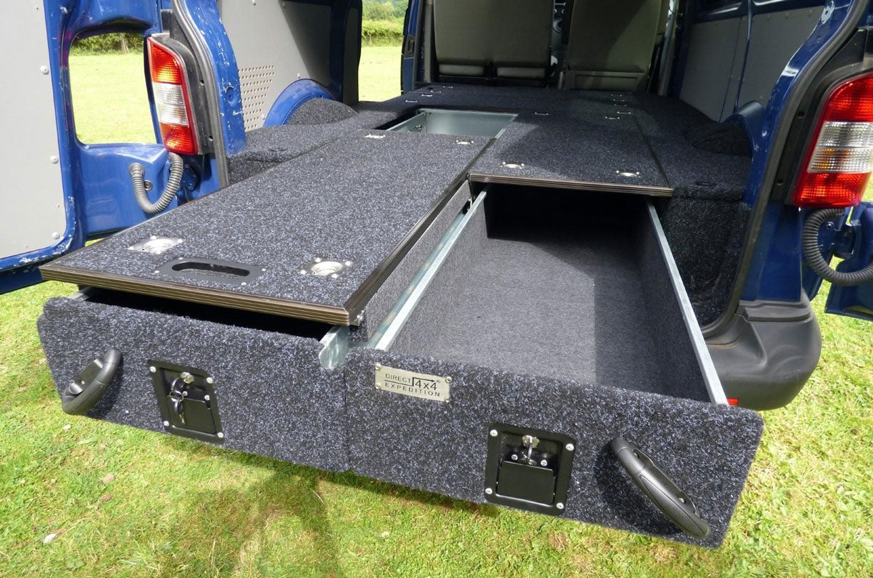 Schubkasten System "Pro2" 130 x 100 x 30cm mit Teppich-Belag - Direct 4x4 Autozubehör