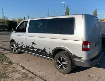 VW T5 Bj. 09-15 LRS Schwarze Schwellerrohre "Sport" 64mm