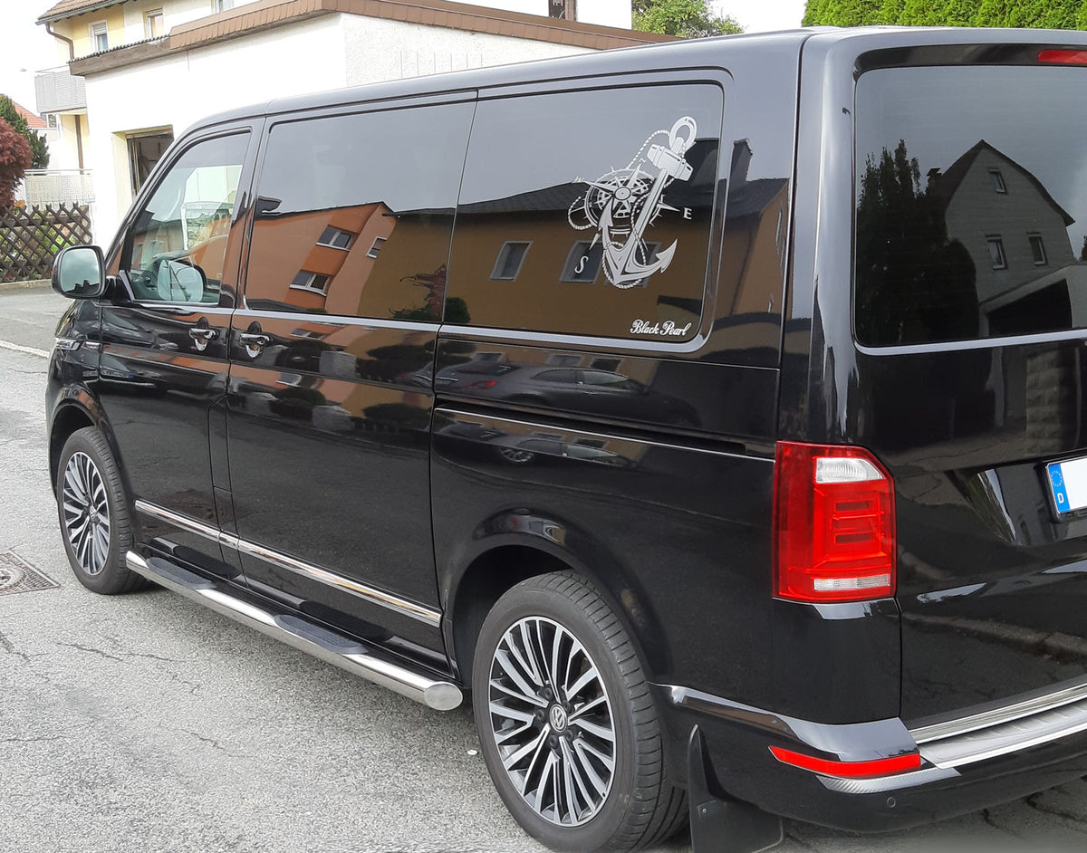 VW T6 ab Bj. 15 KRS Edelstahl Schwellerrohre mit 45° Endkappe - Direct 4x4 Autozubehör