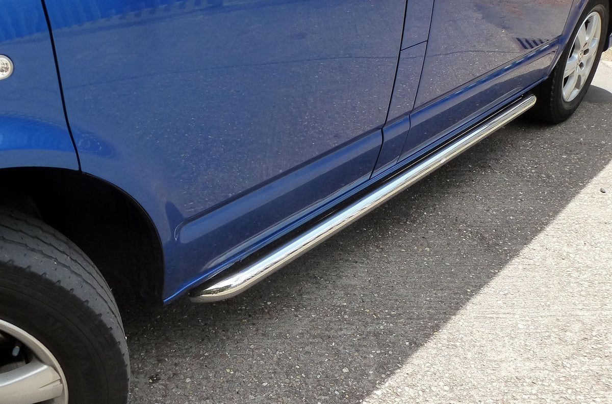 VW T5 Bj. 09-15 Kurzer RS Edelstahl Schwellerrohre "Sport" 64mm - Direct 4x4 Autozubehör