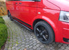 VW T6 ab Bj. 15 Kurzer RS schwarze Schwellerrohre 45° Enden Mit Auftritt