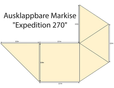 Ausklappbare Markise "Expedition 270" - Direct 4x4 Autozubehör