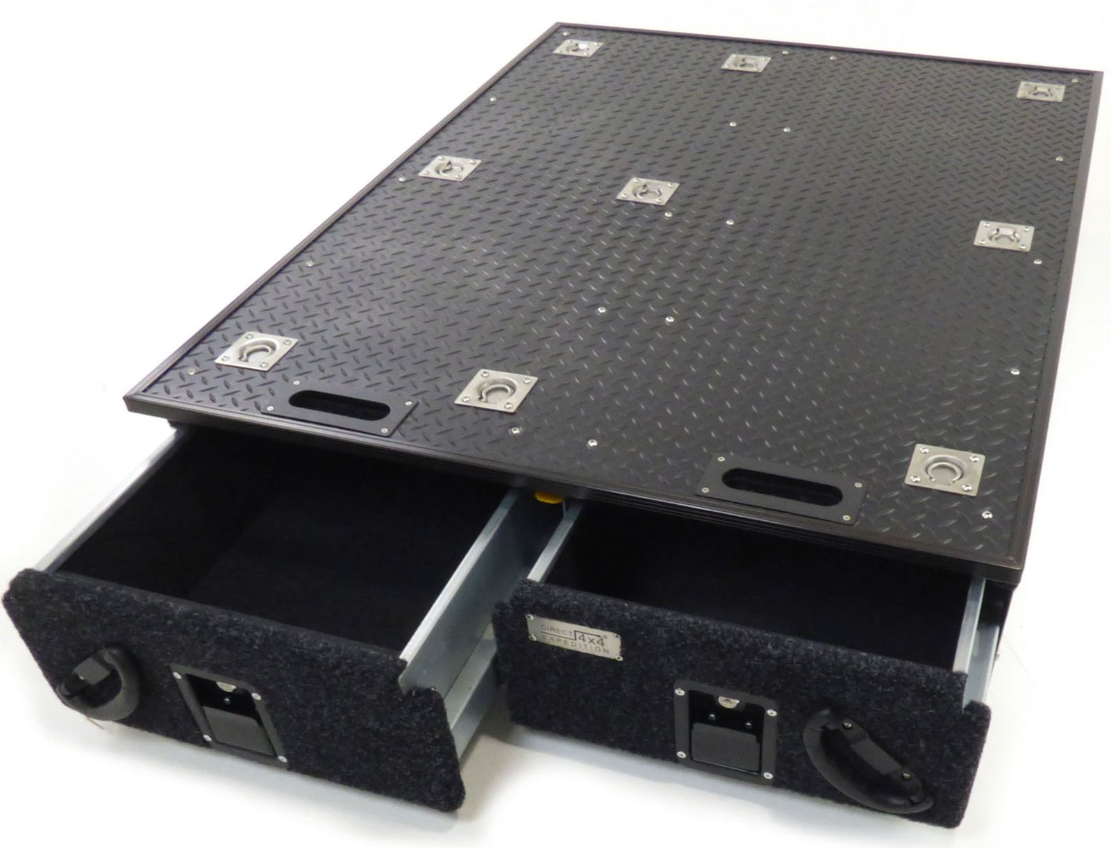 Schubkasten System "TopOne" 130 x 100 x 30cm mit Gummi-Belag - Direct 4x4 Autozubehör