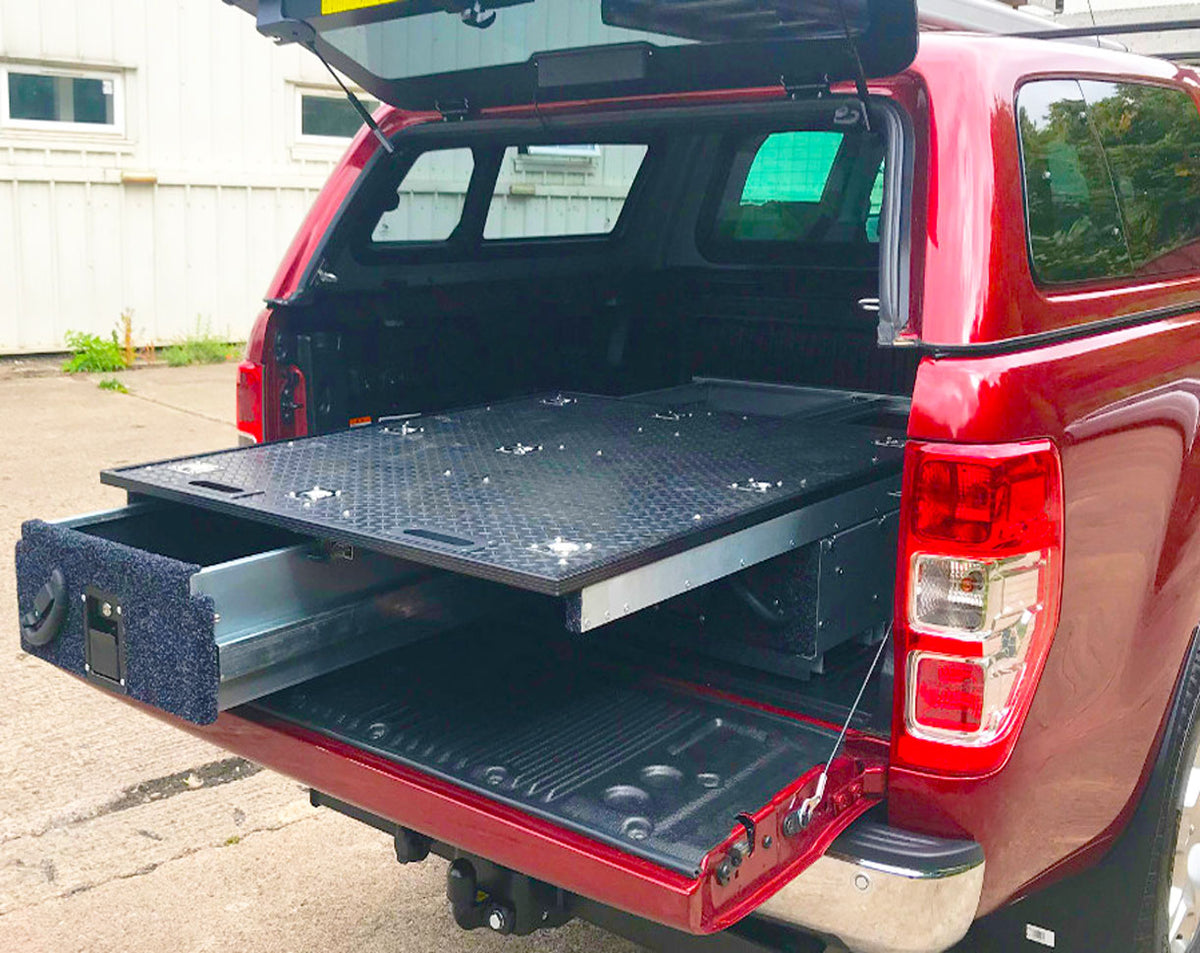 Schubkasten System "TopOne" 130 x 100 x 30cm mit Gummi-Belag - Direct 4x4 Autozubehör