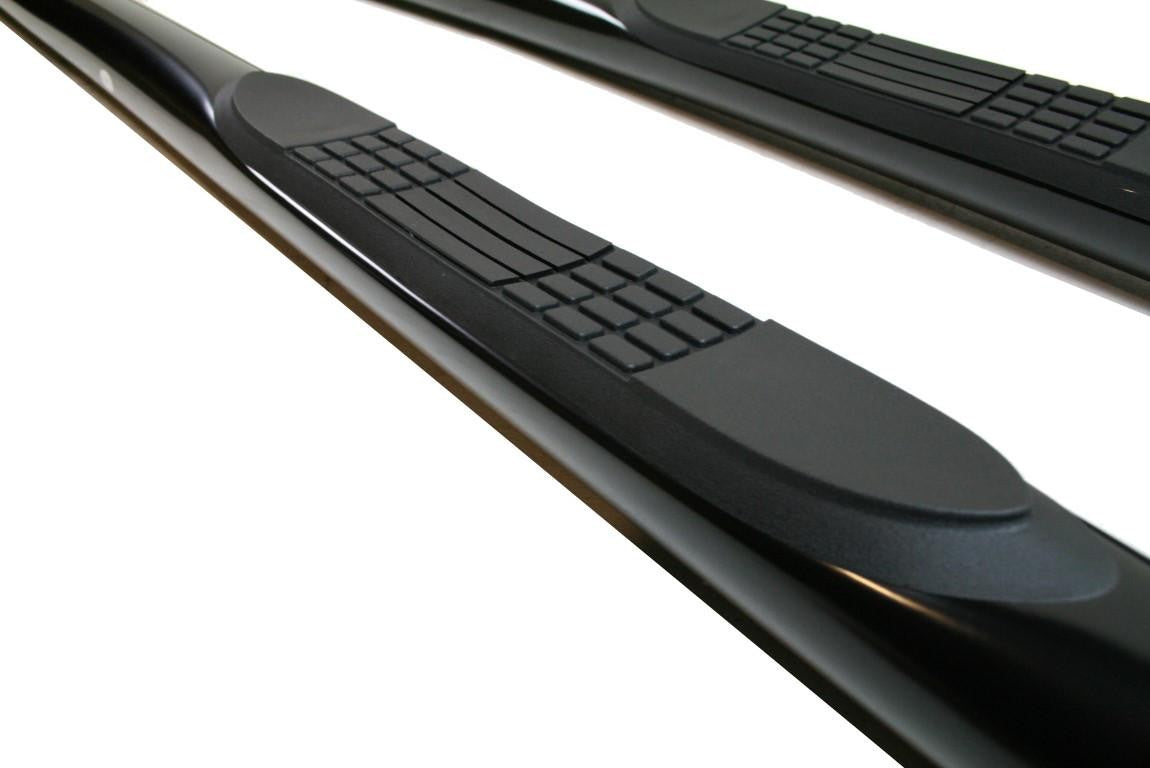 VW T5 Bj. 03-09 Kurzer RS schwarze Schwellerrohre mit runden Endkappen - Direct 4x4 Autozubehör