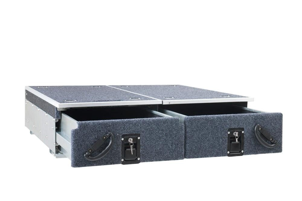 Schubkasten System "Pro2" 130 x 100 x 30cm mit Teppich-Belag - Direct 4x4 Autozubehör